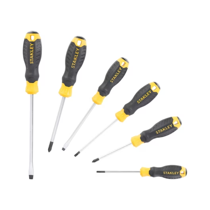 Stanley Set Cacciaviti Giraviti con Grip 6 Pezzi Stella e Taglio