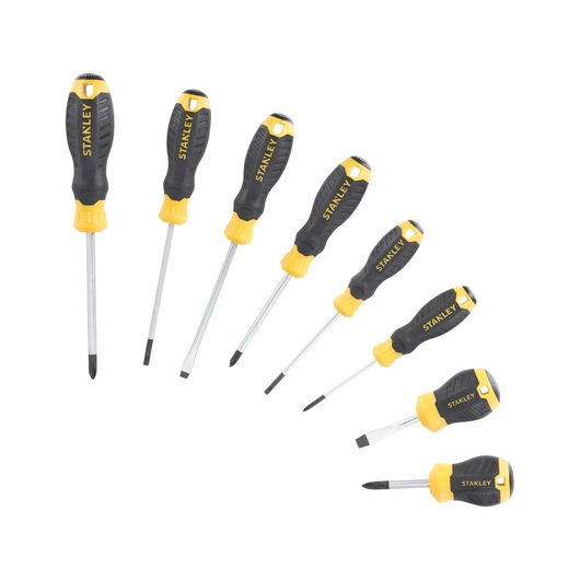 Set de tournevis Stanley avec poignée 8 pièces étoile et fendue