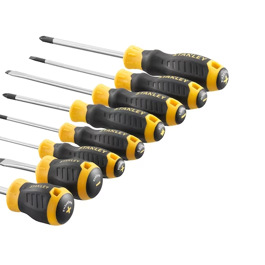 Set de tournevis Stanley avec poignée 8 pièces étoile et fendue
