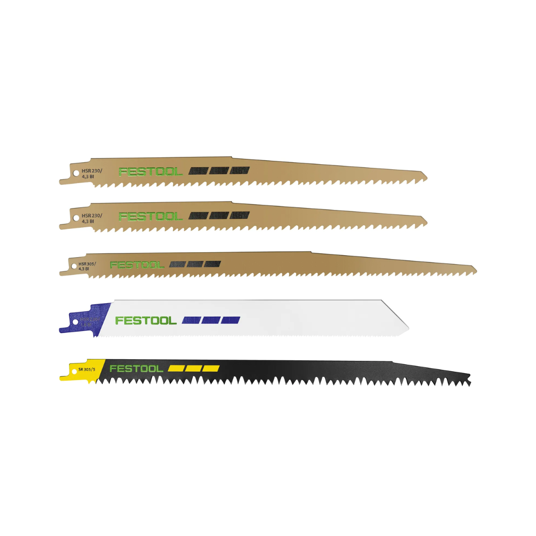 Festool RS-Sort/5 Set 5 lame per sega a gattuccio legno + metallo 577496