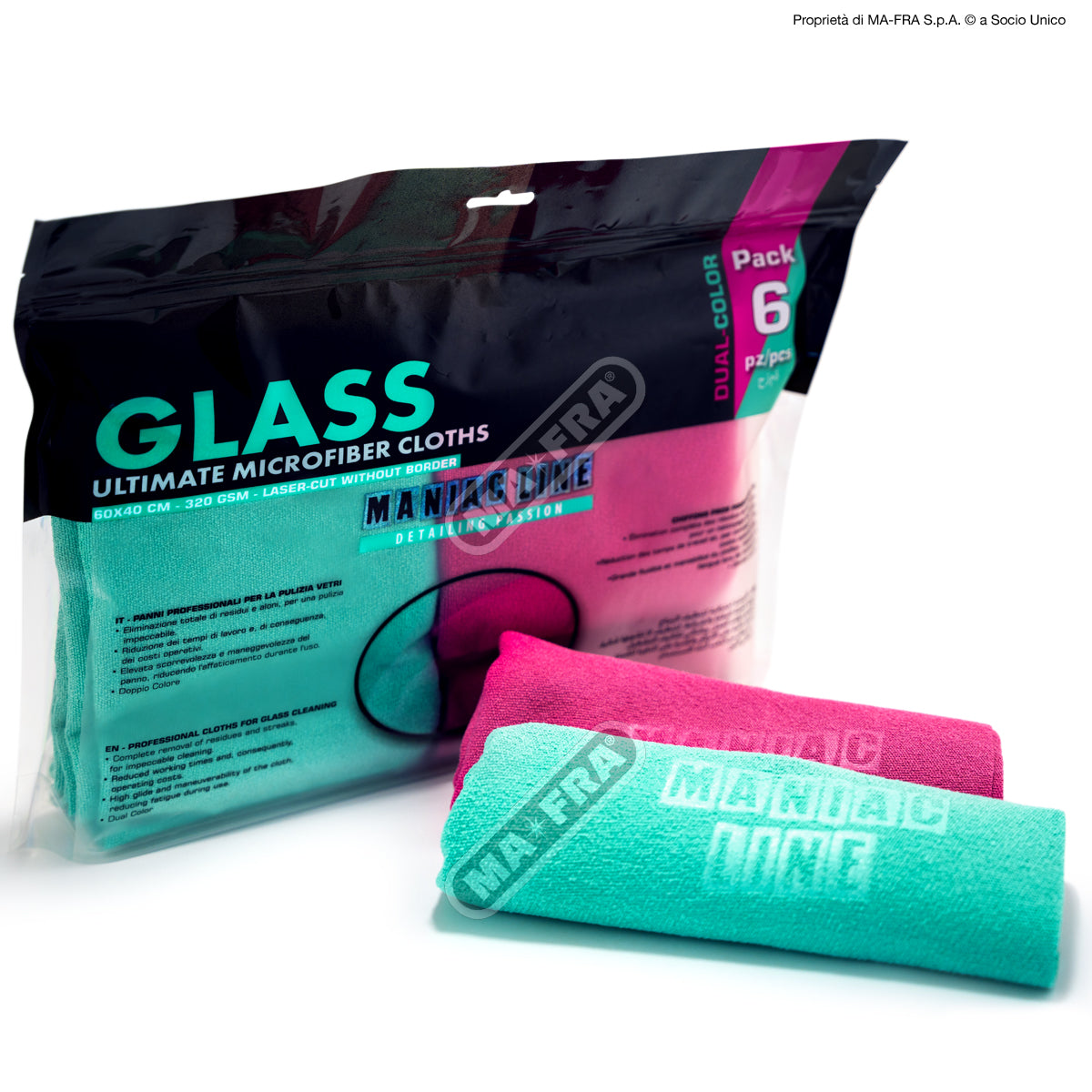 MAFRA Maniac Line Verre Ultimate Microfiber Chiffons pour Vitres