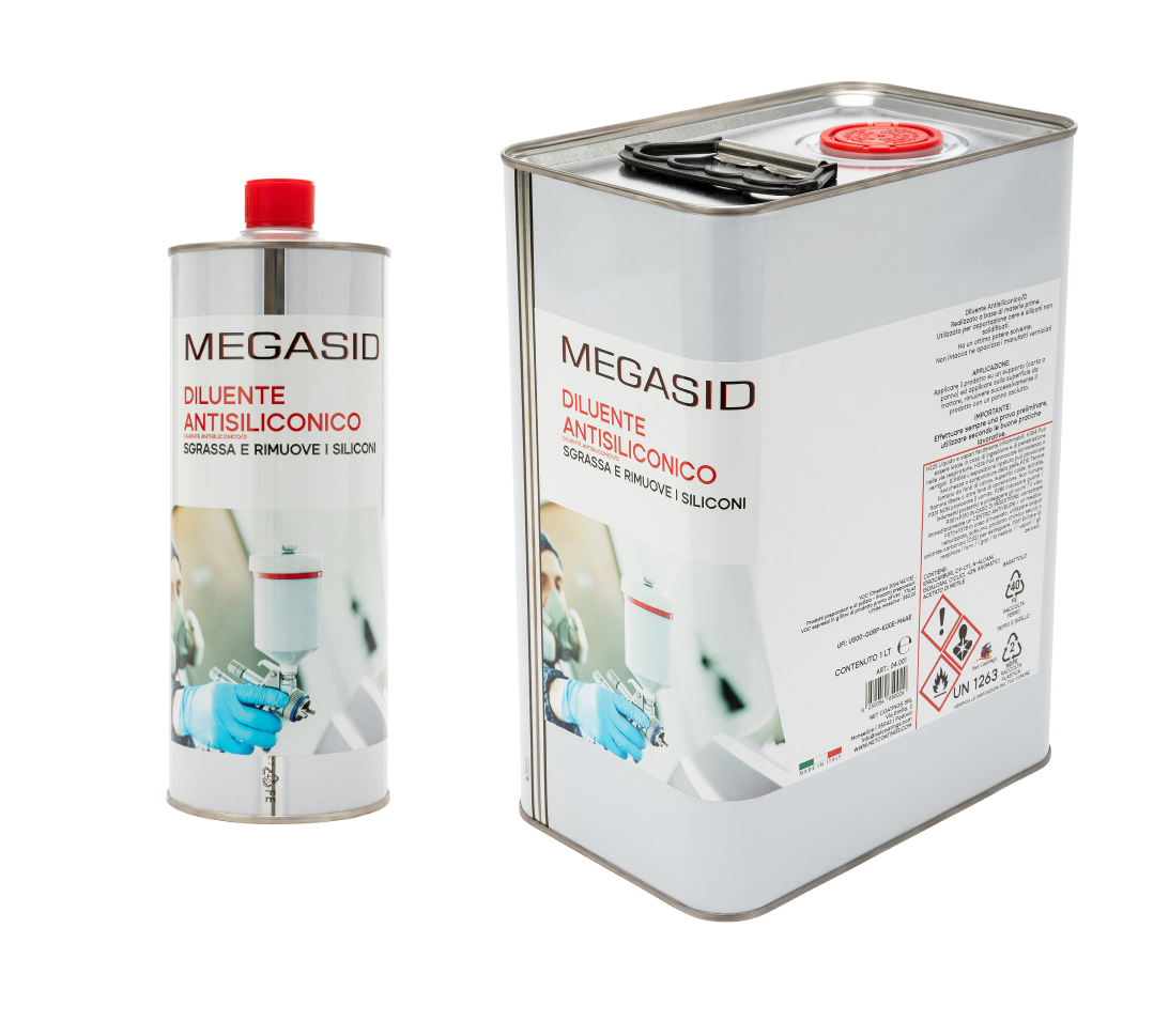 MEGASID Solvente Antisiliconico per Verniciatura Sgrassante 500ml 1 5 25 LT