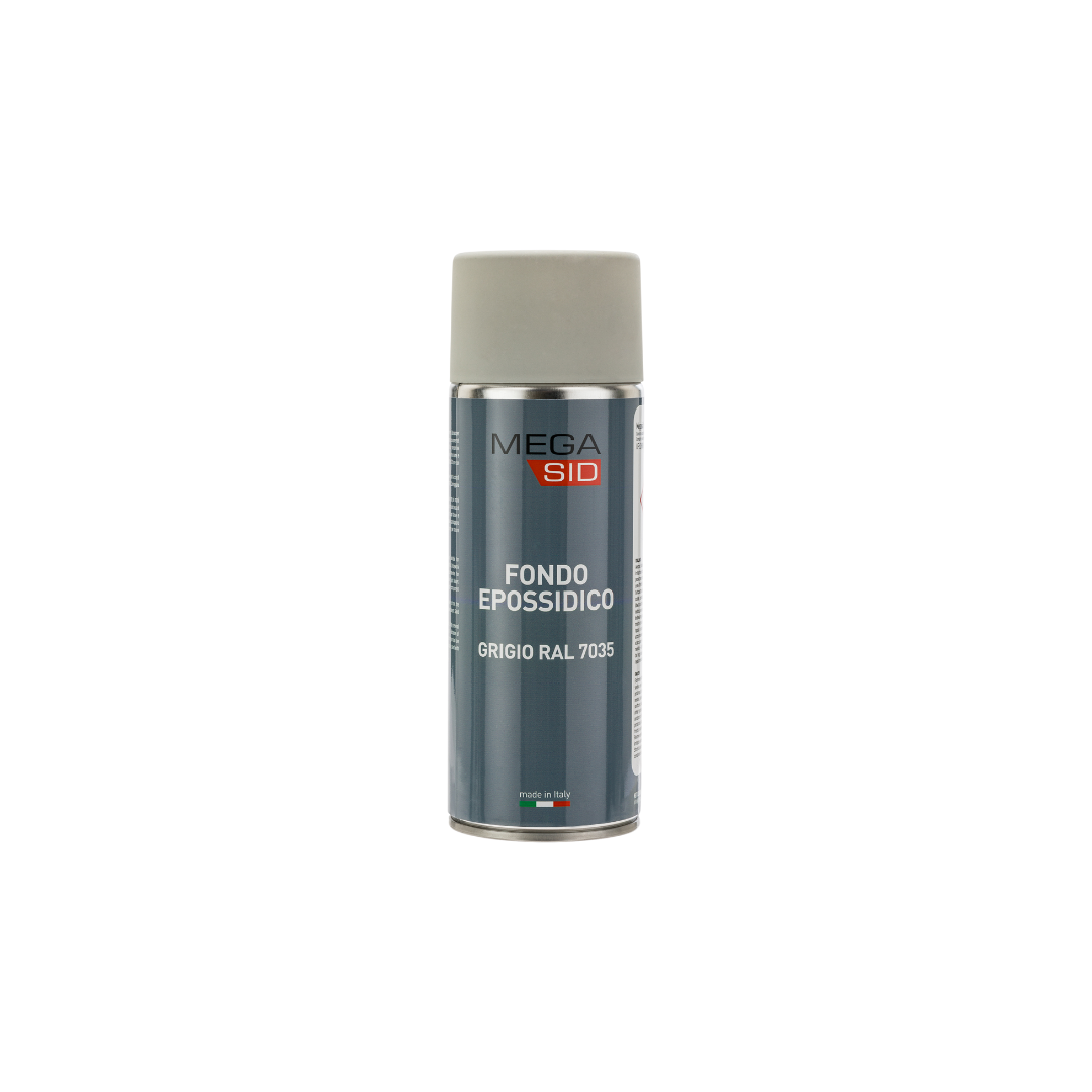 MEGASID Bomboletta Spray Primer Fondo Epossidico Bianco, Nero e Grigio 400ml