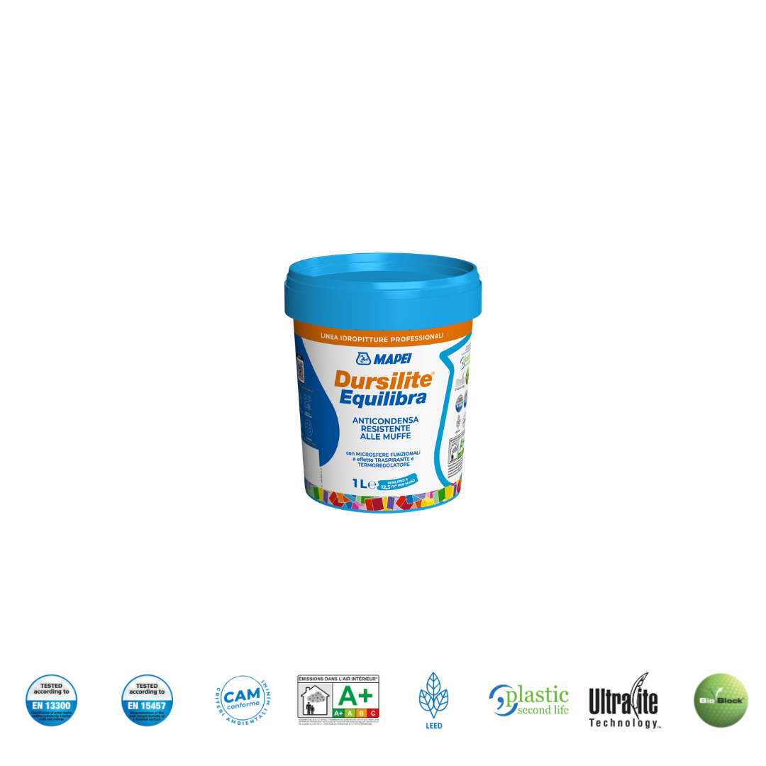 Dursilite Equilibra Idropittura Anticondensa Antimuffa 1, 4 e 10 L 27 tinte