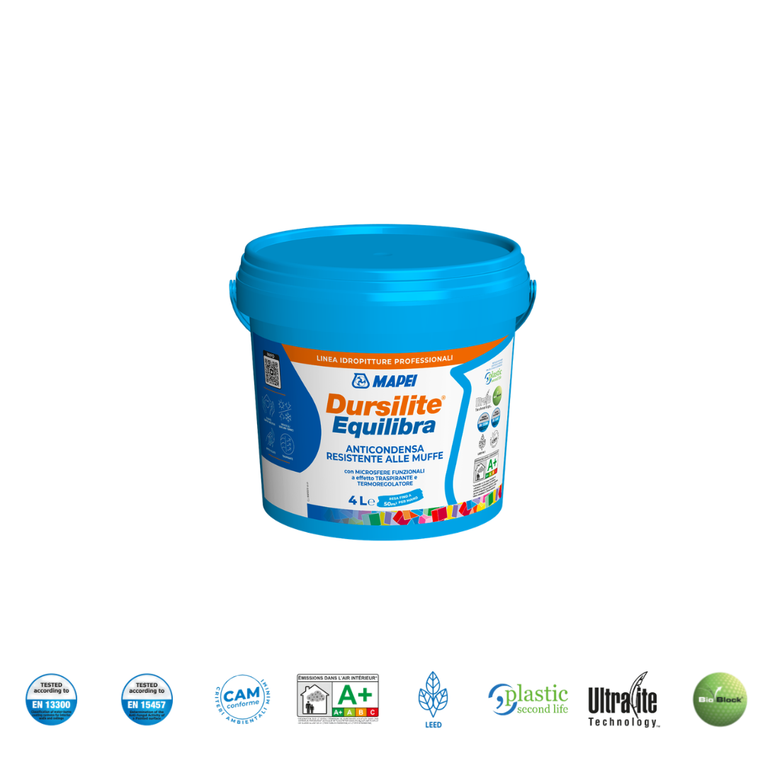 Dursilite Equilibra Idropittura Anticondensa Antimuffa 1, 4 e 10 L 27 tinte