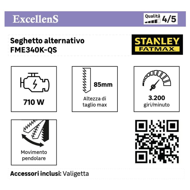 Stanley Seghetto Alternativo 220 V 710W FME340K-QS