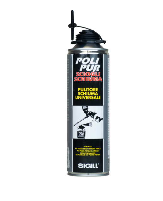 Polipur Sciogli Espuma Limpiador Universal Disuelve espuma de poliuretano expandido 500ml