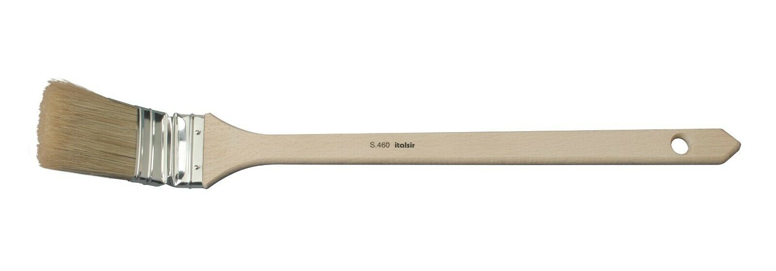 Heizkörperbürste gebogene Bürste mit blonden Borsten, Holzgriff von 20 bis 70