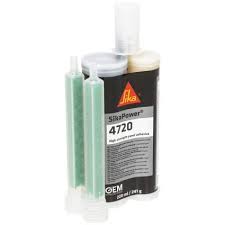 SikaPower 4720 Hochfester Zweikomponentenkleber, 220 ml, Mischer
