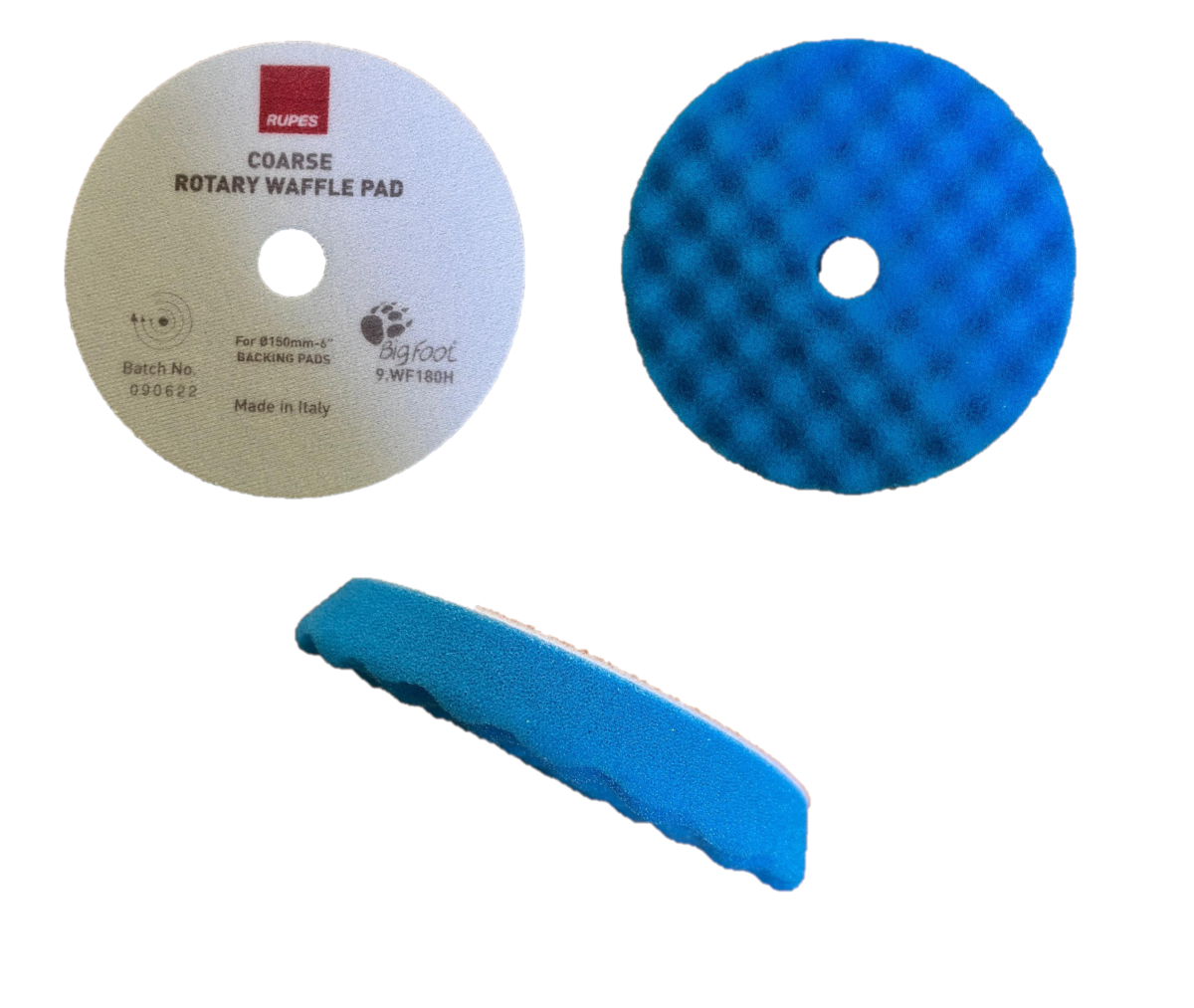 Rupes Corrugated Studded Pad 9.WF180H Zum Polieren 155 mm Blau