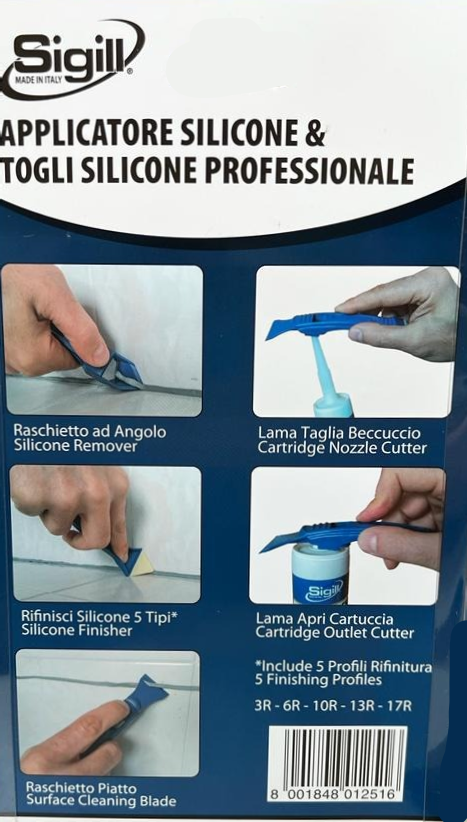 Silicone applicator and silicone sealant remover multipurpose accessory