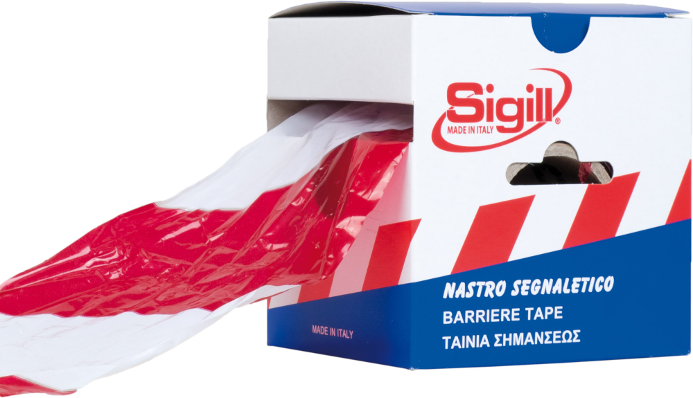 Nastro segnaletico di Sicurezza Rosso Bianco Non Adesivo 75mm x 200mt