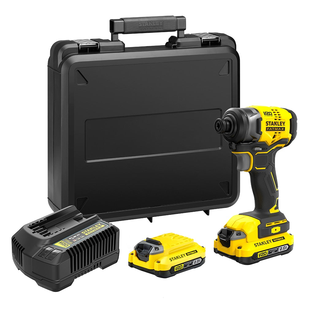 Llave de impacto sin escobillas V20 Stanley Fatmax 18V 2 AH con estuche