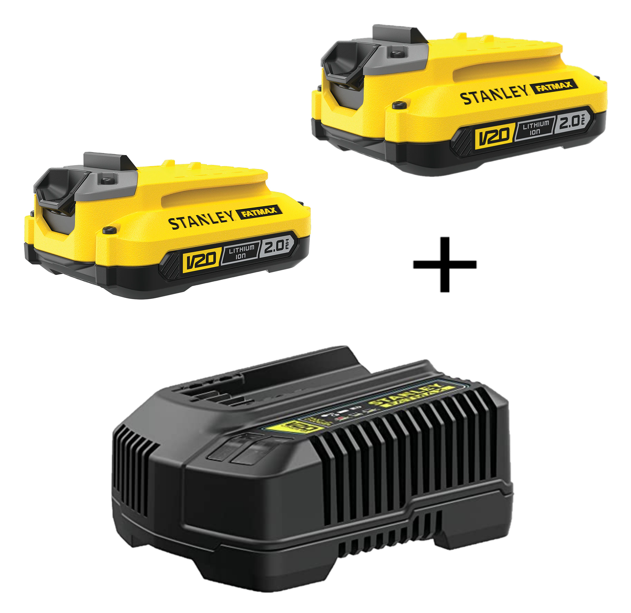 Starter Kit With 2 V20 Lithium Batteries 18V 2.0 AH Battery Charger 2A