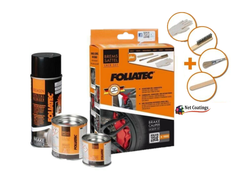 Kit peinture étrier de frein Foliatec - Orange fluo - 4 composants