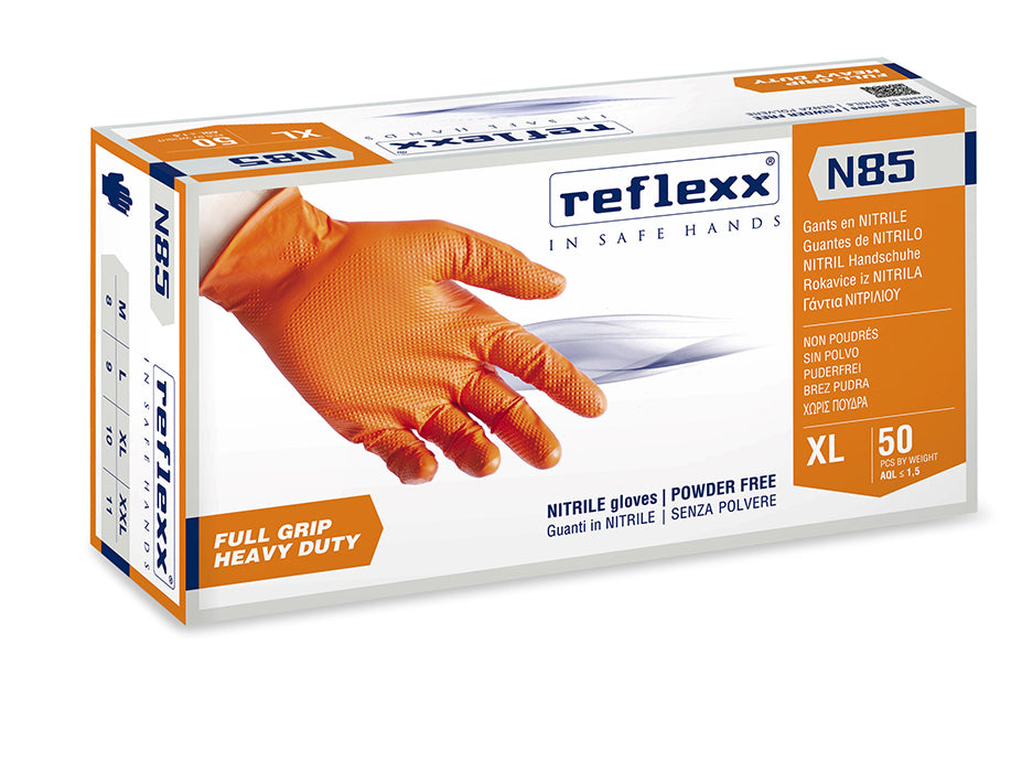 REFLEXX 78/XS, Guanti in Nitrile Neri senza Polvere Gr 4, 100