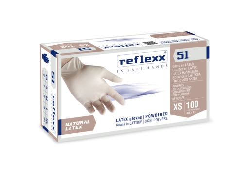 Latex Gloves With Powder Reflexx 51 Gr 5 100 pcs TG M