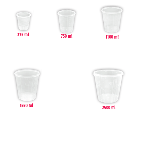 Vaso graduado Vaso graduado de plástico transparente con tapa