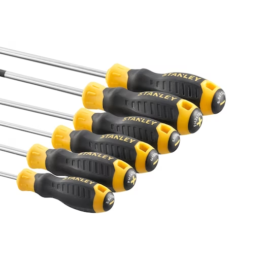 Stanley Screwdriver Set Screwdrivers with Grip 6 Pieces Star and Slot