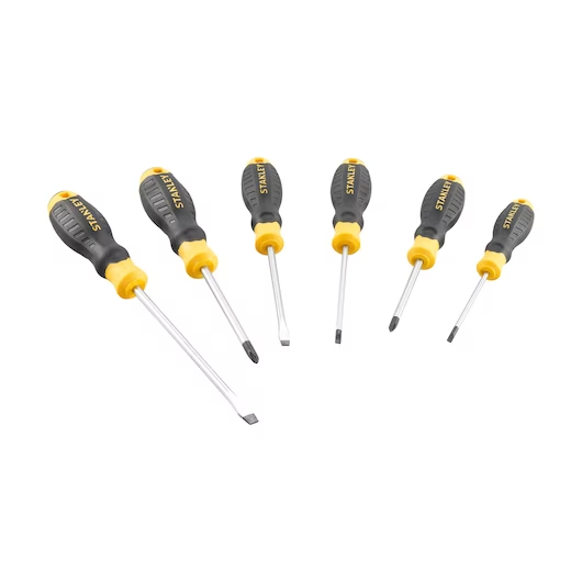 Stanley Screwdriver Set Screwdrivers with Grip 6 Pieces Star and Slot