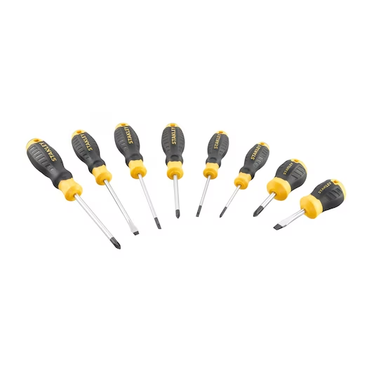 Stanley Set Cacciaviti Giraviti con Grip 8 Pezzi Stella e Taglio