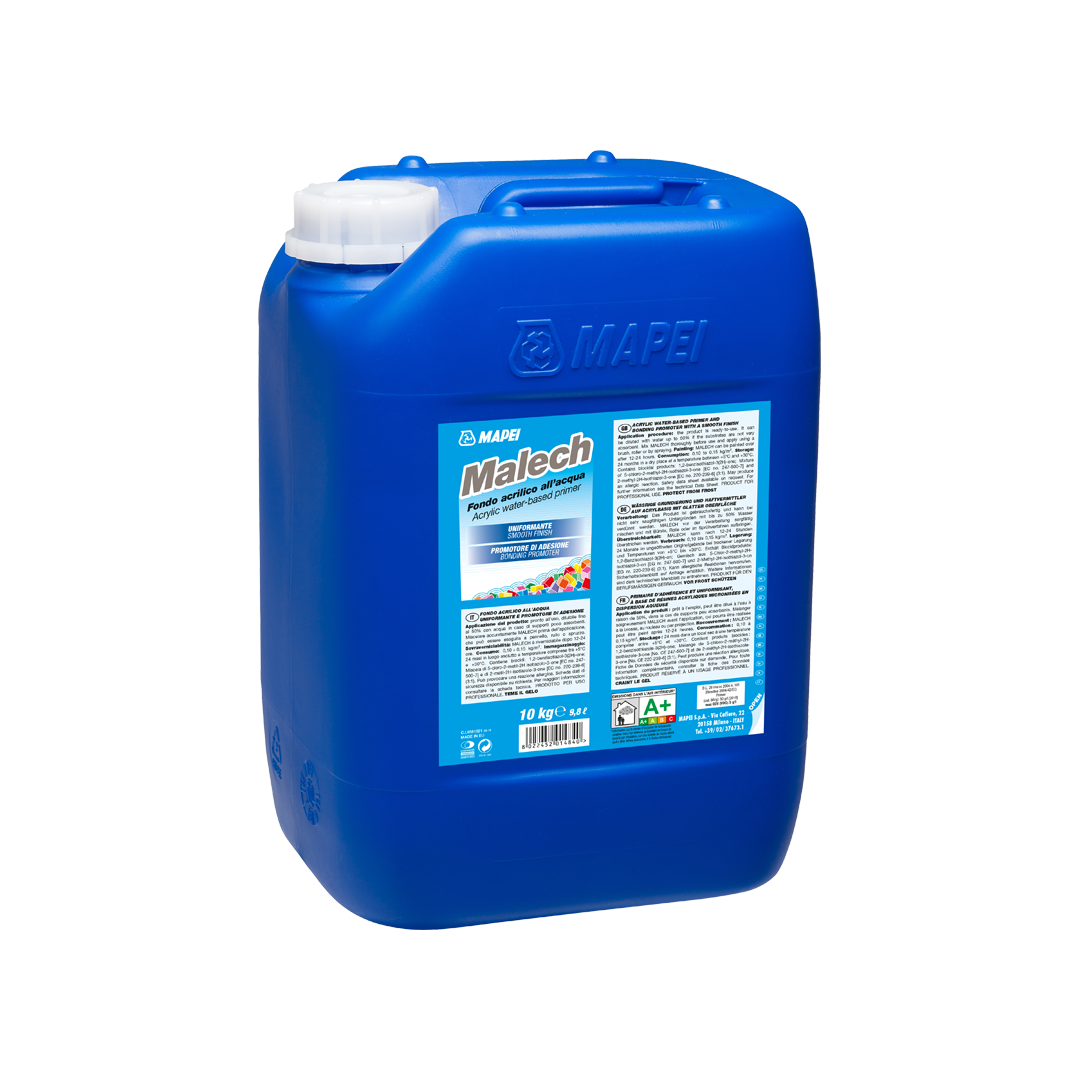 Mapei Malech Fissativo e Primer Acrilico per Muri Interni ed Esterni 2 - 10 Kg