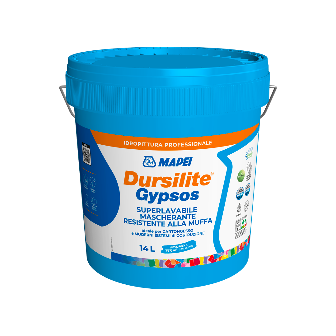 Mapei Dursilite Gypsos Idropittura Superlavabile Antimuffa per Muratura e Cartongesso