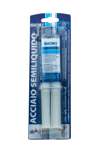 Acciaio Semiliquido Altissima resistenza meccanica Color Acciaio Salda Sigilla Riscostruisce 25gr