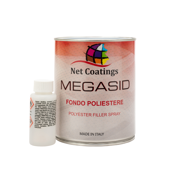 Megasid Masilla Masilla Poliéster con Masilla Antióxido y Aislante Bajo VOC 750ml - 3 LT