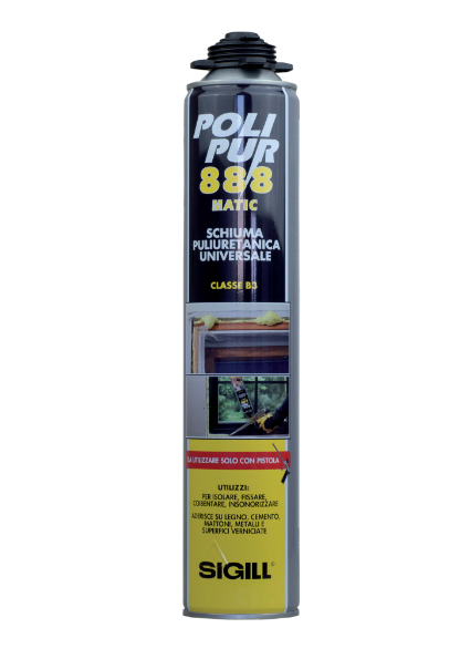 Polipur 888 Schiuma Poliuretanica Monocomponente Isolamento e Assemblaggio Applicazione con Pistola 750 ml