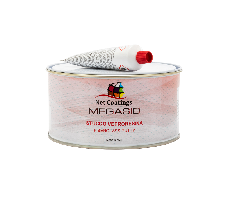 Megasid Mastic Bicomposant Pour Fibre De Verre Fibre De Verre 1,5kg + Catalyseur