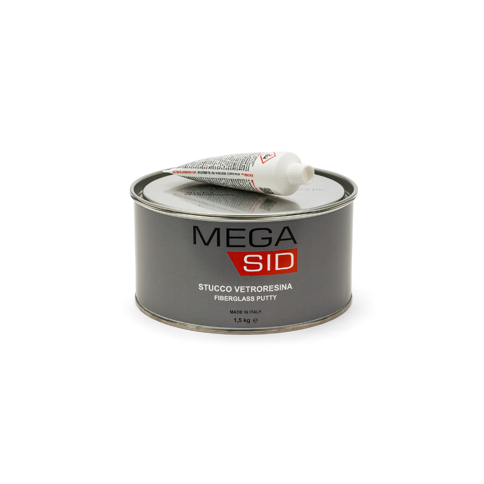 Megasid Masilla Bicomponente Para Fibra De Vidrio Fibra De Vidrio 1,5kg + Catalizador