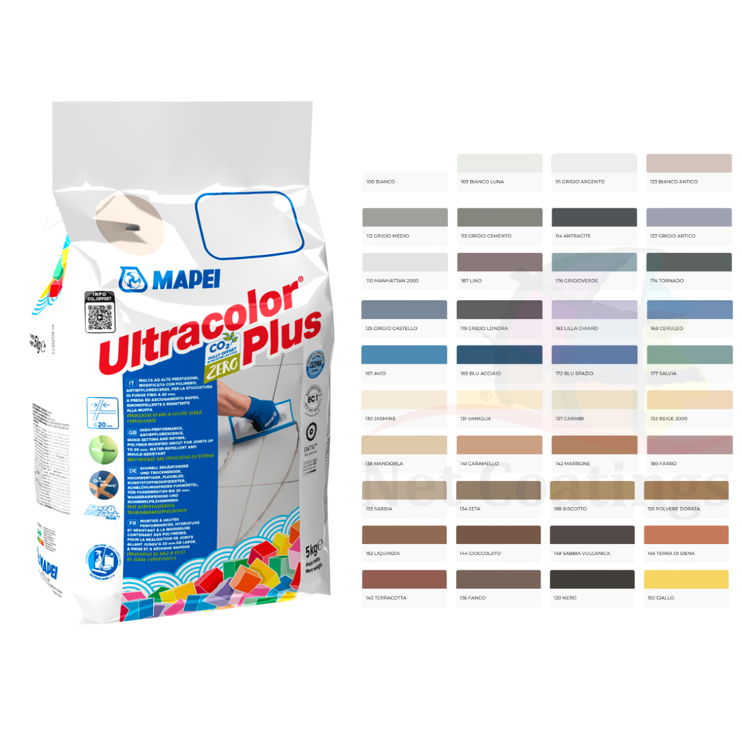 Mapei ULTRACOLOR PLUS Malta ad alte prestazioni Stucco per fughe fino a 20 mm 40 colori 5kg