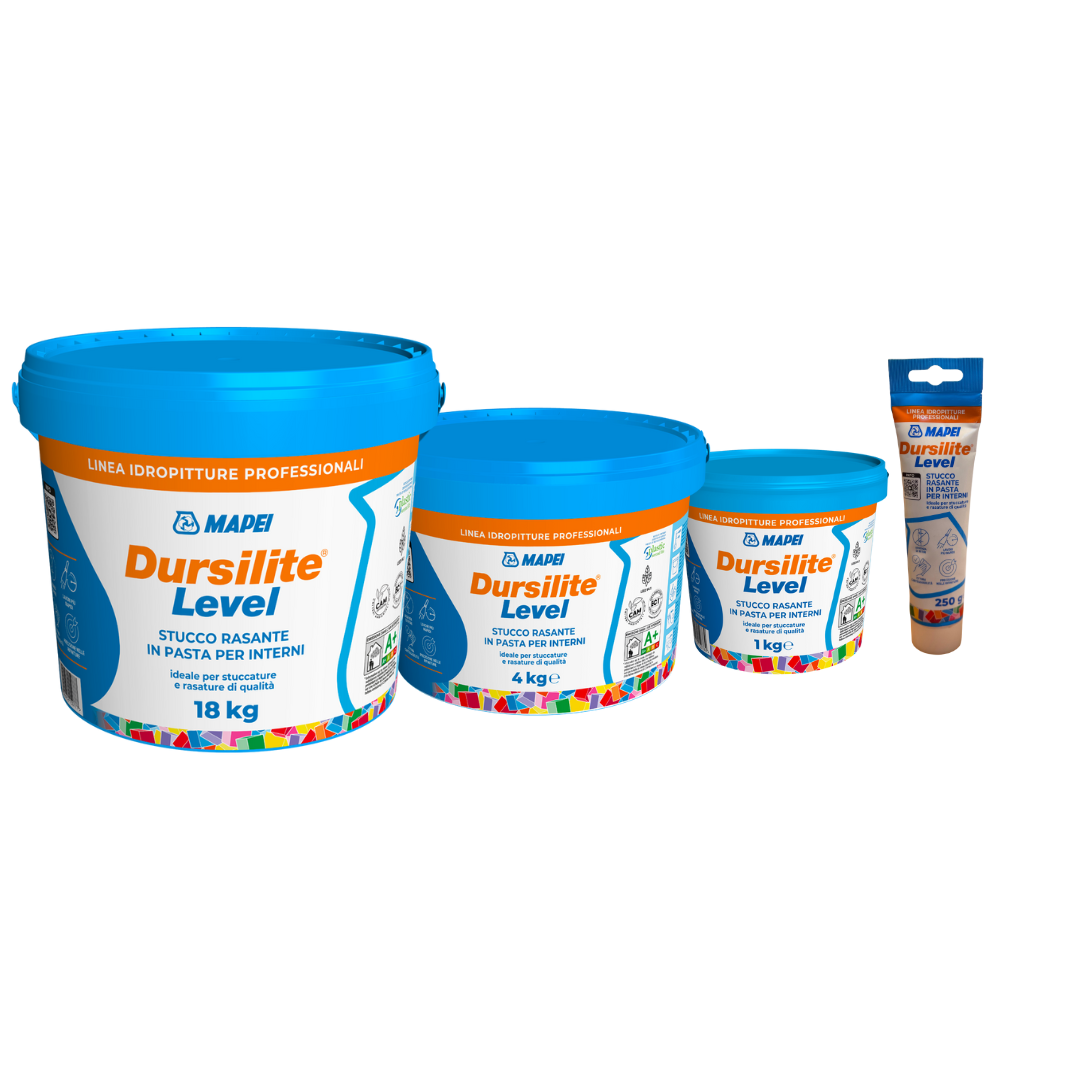 Mapei Dursilite Level Stucco rasante per interni 250g 1 kg 4 kg