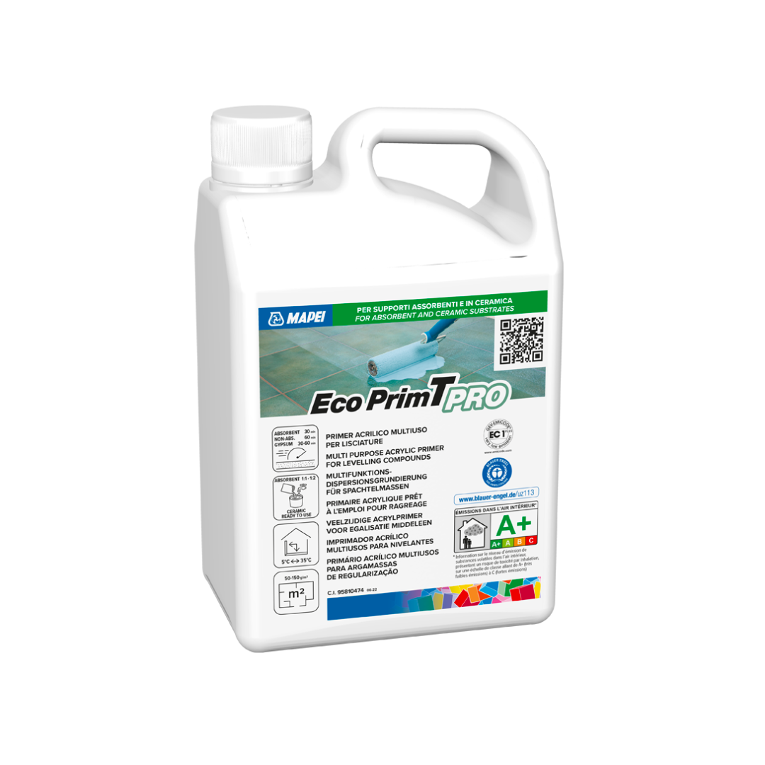 Mapei Eco Prim T Pro Primer Acrilico Multiuso per Supporti Assorbenti e Ceramica 1 kg