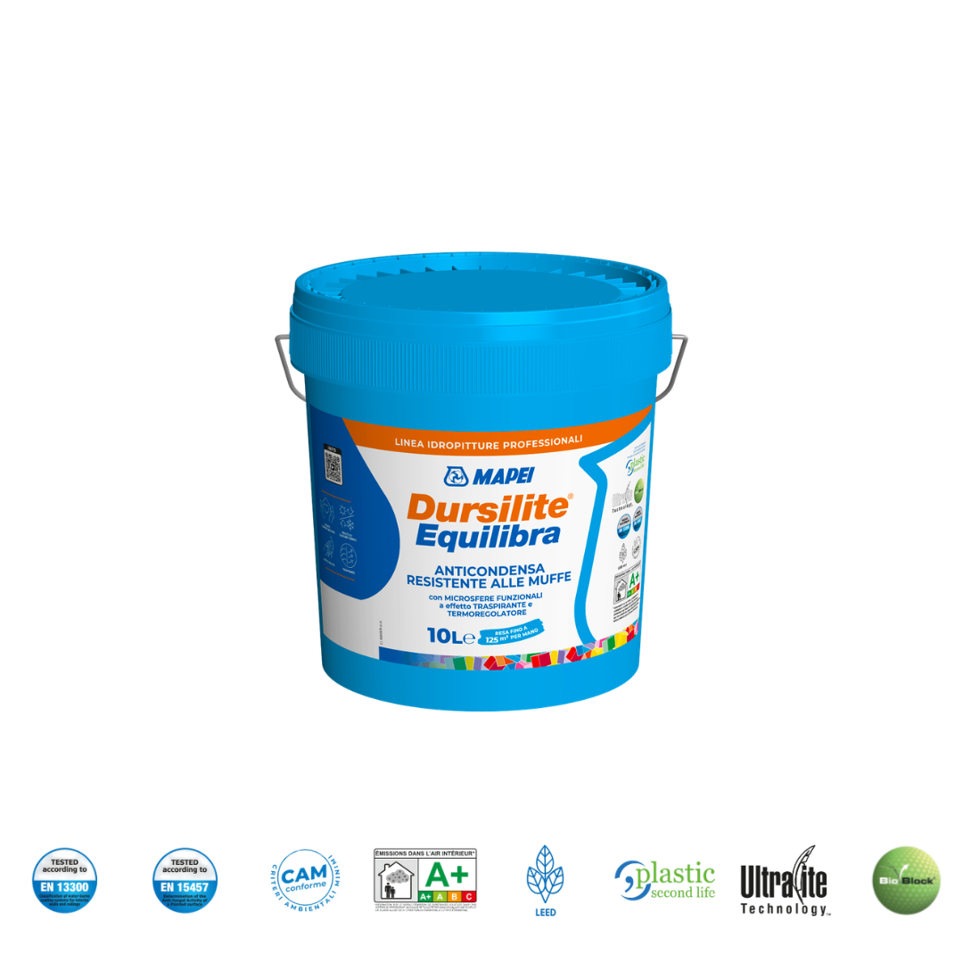 Dursilite Equilibra Idropittura Anticondensa Antimuffa 1, 4 e 10 L 27 tinte