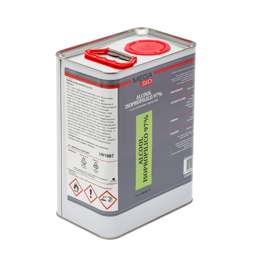 Megasid Alcool Isopropilico Lt 5 Pulitore Sgrassante e Detergente Puro al 97%