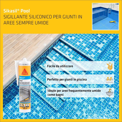 SikaSil Pool Silicone Sealant for pools and wet areas 300ml