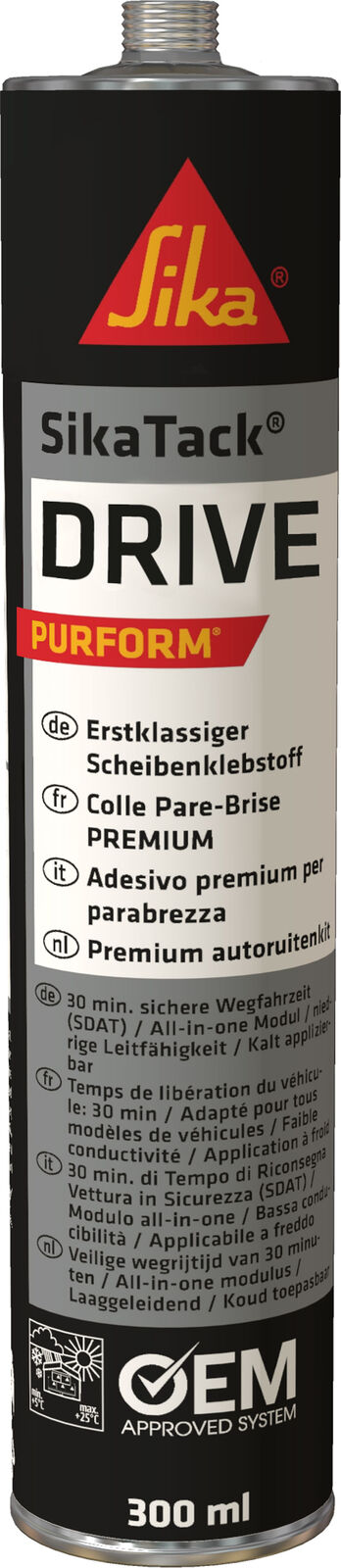 SikaTack Drive PURFORM Premium Scheibenkleber 60 Minuten schwarz 300 ml