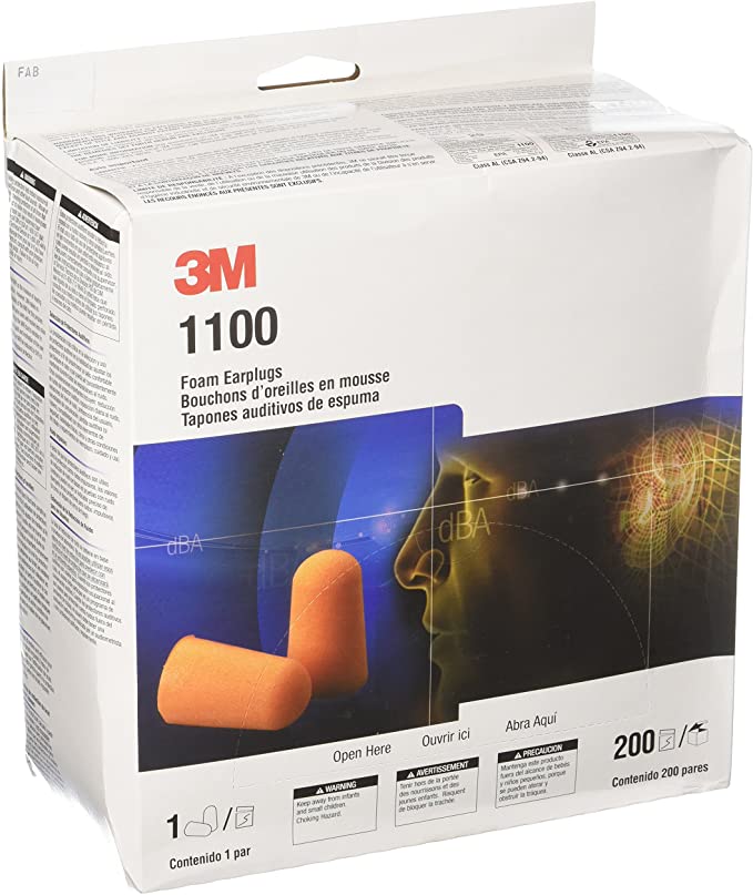 3M 1100 Earplugs 37 dB cordless 200 pairs earplugs