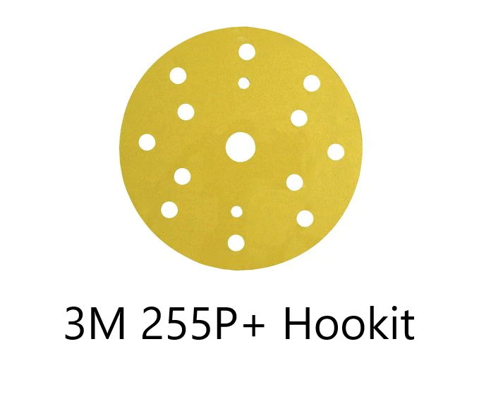 3M Hookit 255P + Discos abrasivos Oro 150 mm 15 agujeros Todos los granos