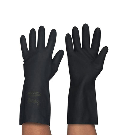 NEOPRENE AND RUBBER ANTI-ACID WORK GLOVES WITH COTTON FLEECE