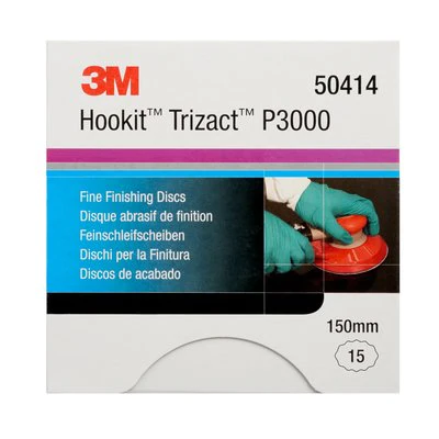 Discos 3M Trizact Hookit para lijar defectos de pintura 150 mm sin agujeros