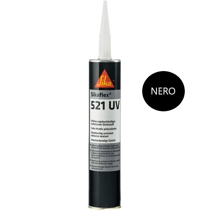 SikaFlex 521 UV Nero Adesivo Sigillante  Resistente Alle Intemperie e UV