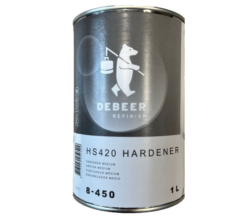 Durcisseur DeBeer HS420 Pour apprêts et vernis transparents. 1 L - 500 ml 8-430 8-450 8-460