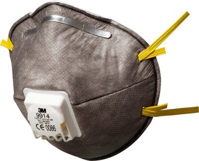 Masque respiratoire jetable 3M 9914 au charbon actif pour vapeurs organiques FFP1 NR D avec valve