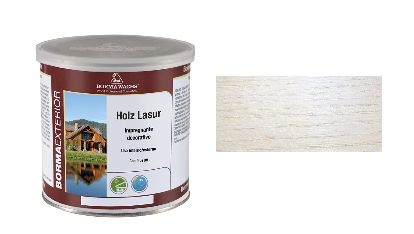 Impregnante Decorativo Legno interno esterno Holz Lasur  750ml Lunga durata