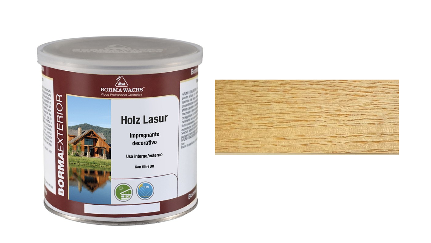 Impregnante Decorativo Legno interno esterno Holz Lasur  750ml Lunga durata