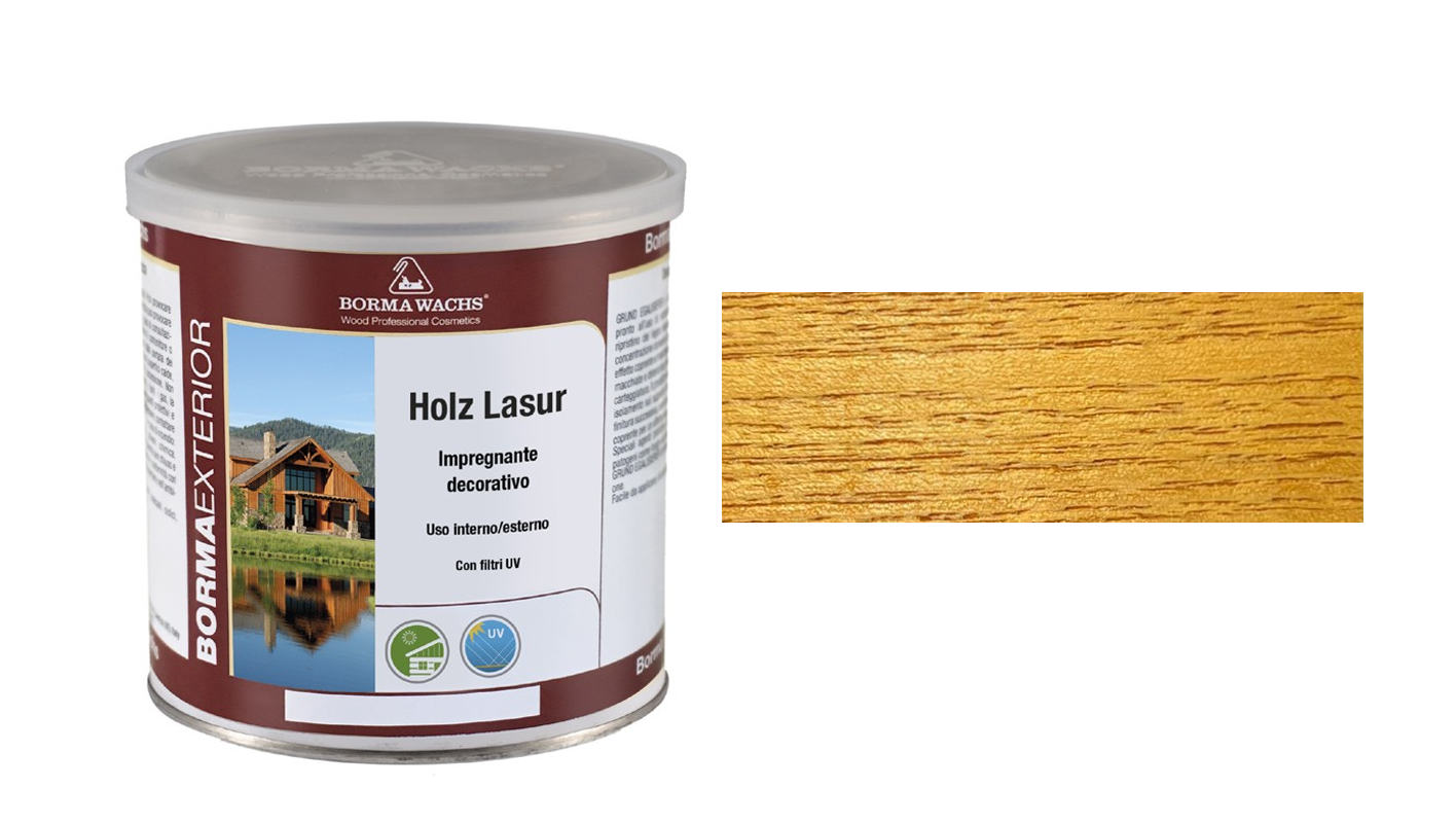 Impregnante Decorativo Legno interno esterno Holz Lasur  750ml Lunga durata