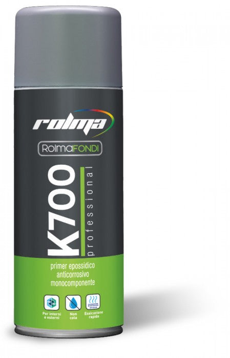 Rolma Spray Bomboletta Primer Epossidico Monocomponente Grigio 400ml K 700N k700